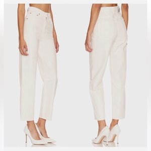 Mother SNACKS! High Waisted Double Stack Ankle Jeans Natural Size 31, new